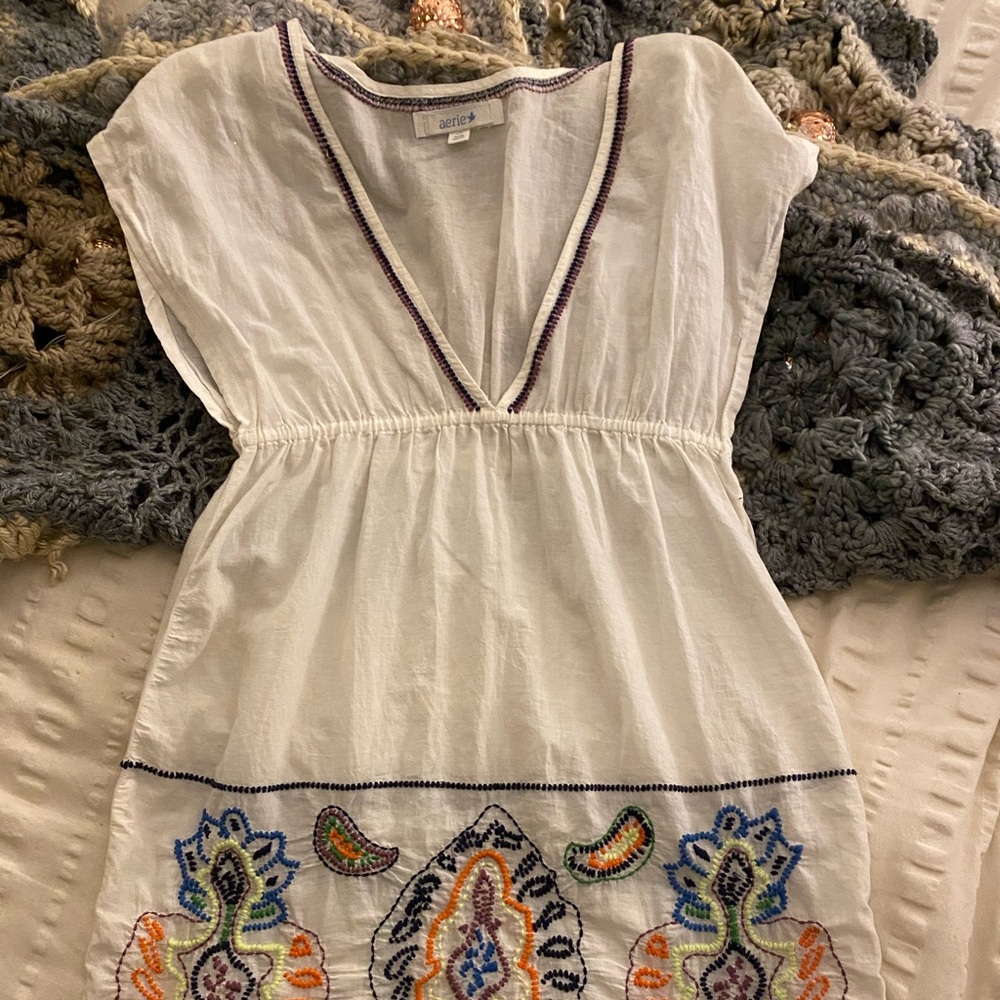 Sheer Dress with Embroidery Detail